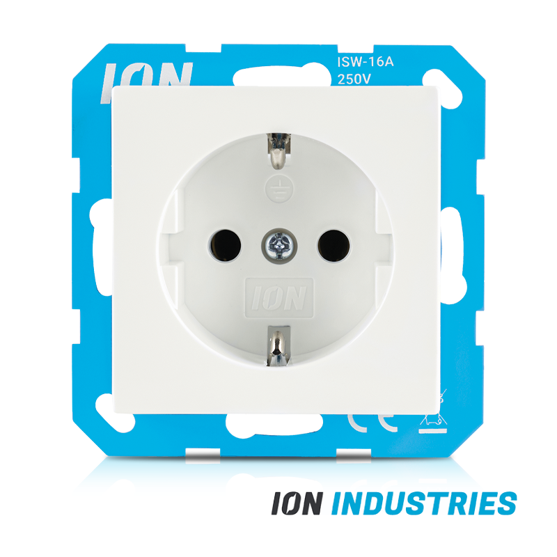 ION INDUSTRIES | WANDCONTACTDOOS | RA | MET AANRAAKBEVEILIGING | V1/J1 | ALPIN WIT