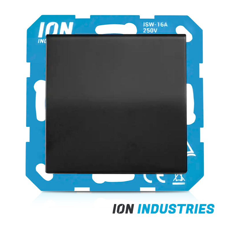 ION INDUSTRIES | WANDCONTACTDOOS | RA | MET KLAPDEKSEL EN AANRAAKBEVESTIGING | V1/J1 | MATZWART