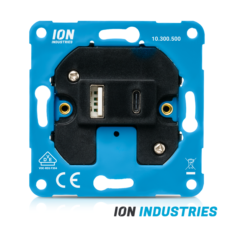 ION INDUSTRIES | AANSLUITDOOS CHARGER | USB A + USB C