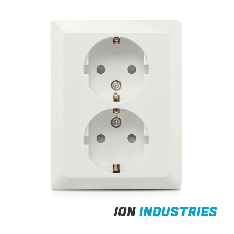ION INDUSTRIES | WANDCONTACTDOOS | HALF OPBOUW | 2-VOUDIG | RA | ALPIN WIT