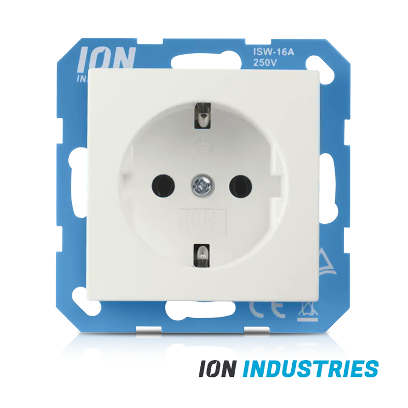 ION INDUSTRIES | WANDCONTACTDOOS | RA | MET AANRAAKBEVEILIGING | E1 | ALPIN WIT