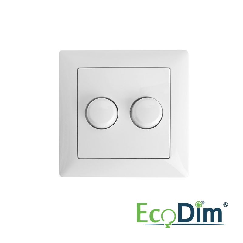 ECODIM | DUO DIMMERKNOP T.B.V. BUSCH-JAEGER BALANCE SI | INCL. CENTRAALPLAAT EN RAAMWERK