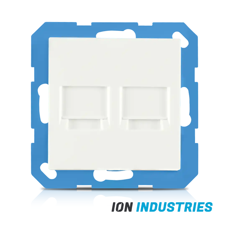 ION INDUSTRIES | MODULAR JACK | 2-VOUDIG MET CENTRAALPLAAT | V1/J1 | ALPIN WIT