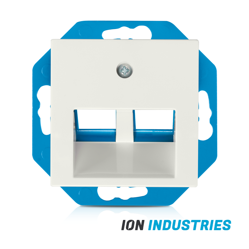 ION INDUSTRIES | MODULAR JACK | 30° | 2-VOUDIG MET CENTRAALPLAAT | V1/J1 | ALPIN WIT