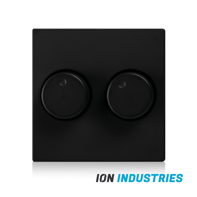 ION INDUSTRIES | CENTRAALPLAAT | DIMMERKNOP DUO | V1/J1 | MATZWART