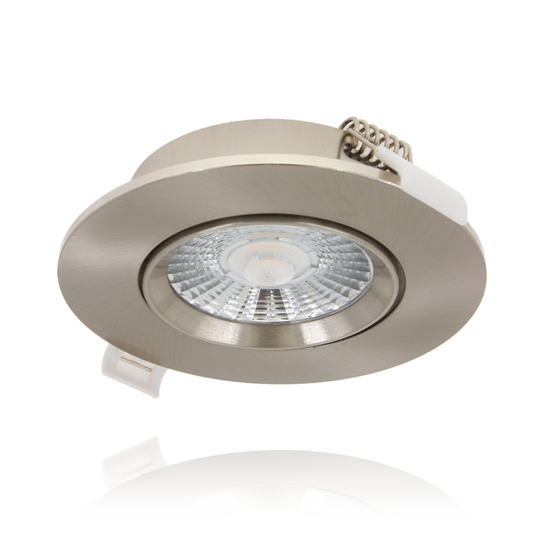 LED INBOUWSPOT | 6W | Ø90mm | DIMBAAR | FLAT | IP44 | ZILVER
