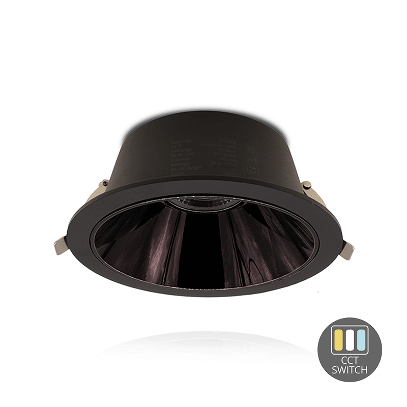LED DOWNLIGHT | LUMEA | CCT-SWITCH | Ø130MM | 16W | ZWART