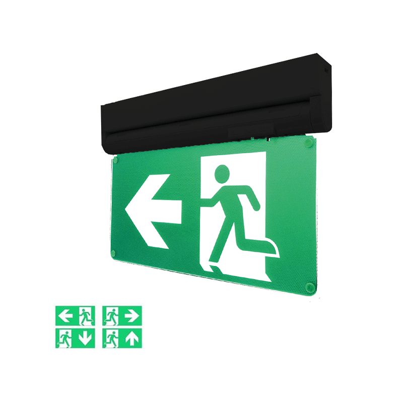 NOODVERLICHTING OPBOUW | KLAP | ZWART | 3.5W | INCL. PICTOGRAMMEN