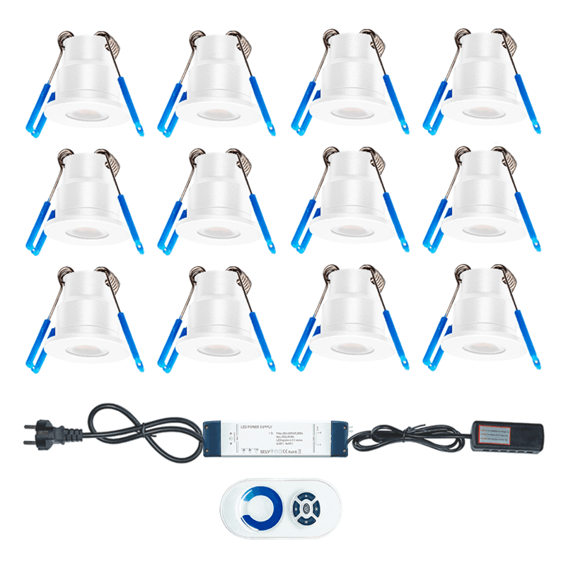 LED VERANDA SPOTS | INCL. AFSTANDBEDIENING | WARM WIT | 12ST