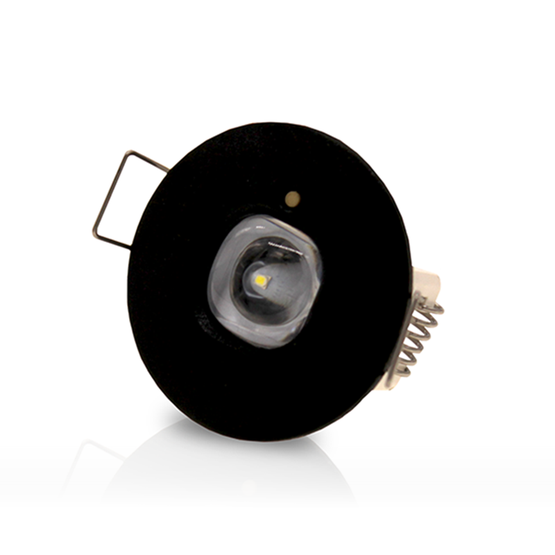 NOODVERLICHTING | INBOUWSPOT | 1W | ZWART