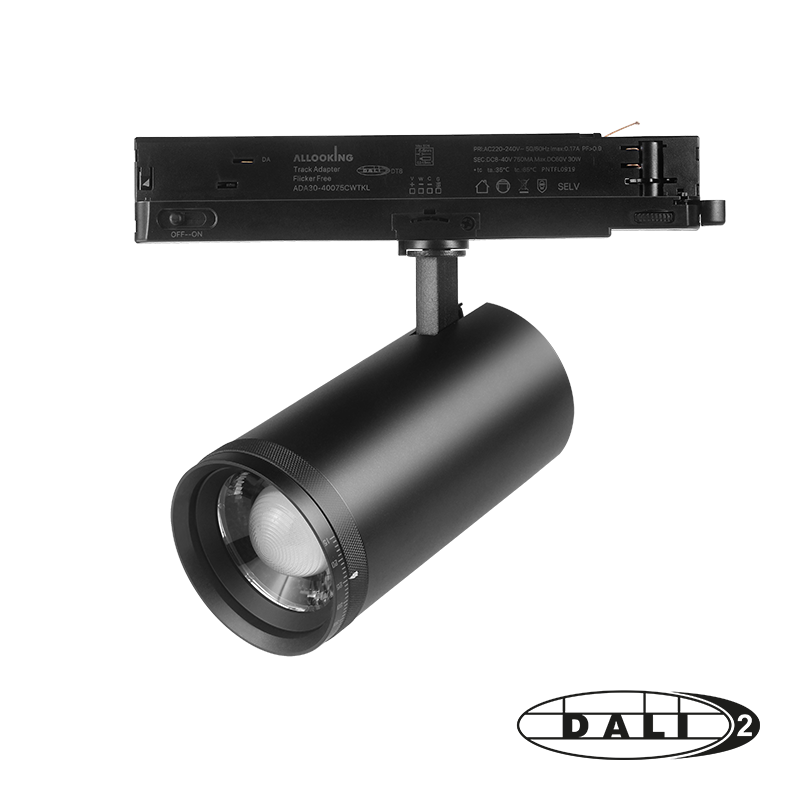 DALI 3-FASE RAILSPOT | ZOOMABLE | 30W DIMMABLE| TUNABLE WHITE 2700-4000K | ZWART