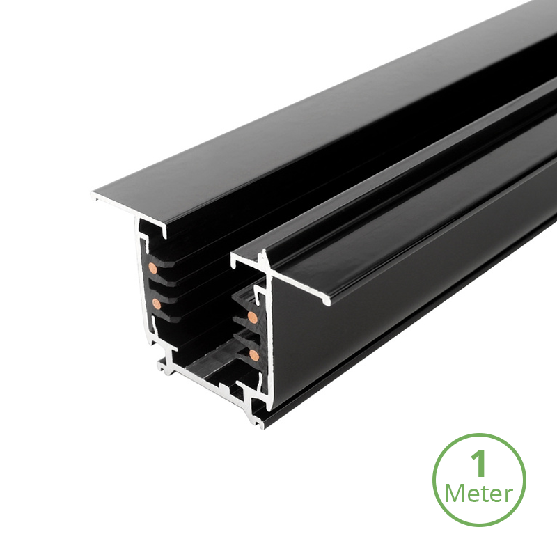 INBOUW 3-FASE RAIL | 100CM | ZWART