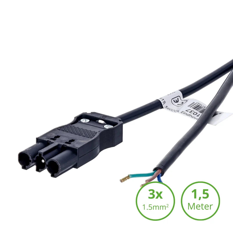 3-SWP AANSLUITSNOER MALE | 1.5 METER | 3×1.5mm²