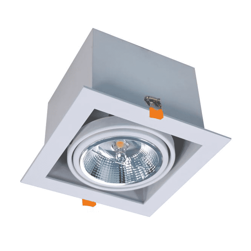 INBOUWSPOT VIERKANT | ENKEL | Ø160x160mm | AR111 | GU10 | WIT