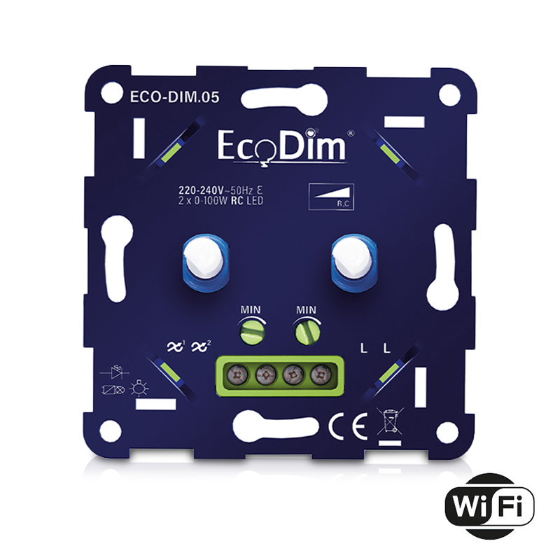 WIFI LED DIMMER DUO | 2×0-100W | FASE AFSNIJDING (RC)