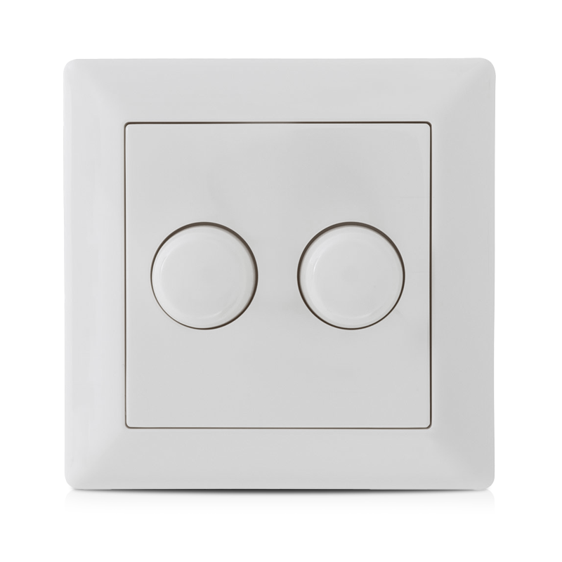 ECODIM ED-10005 | DUO DIMMERKNOP WIT T.B.V. GIRA/JUNG/MERTEN | INCL. CENTRAALPLAAT EN RAAMWERK