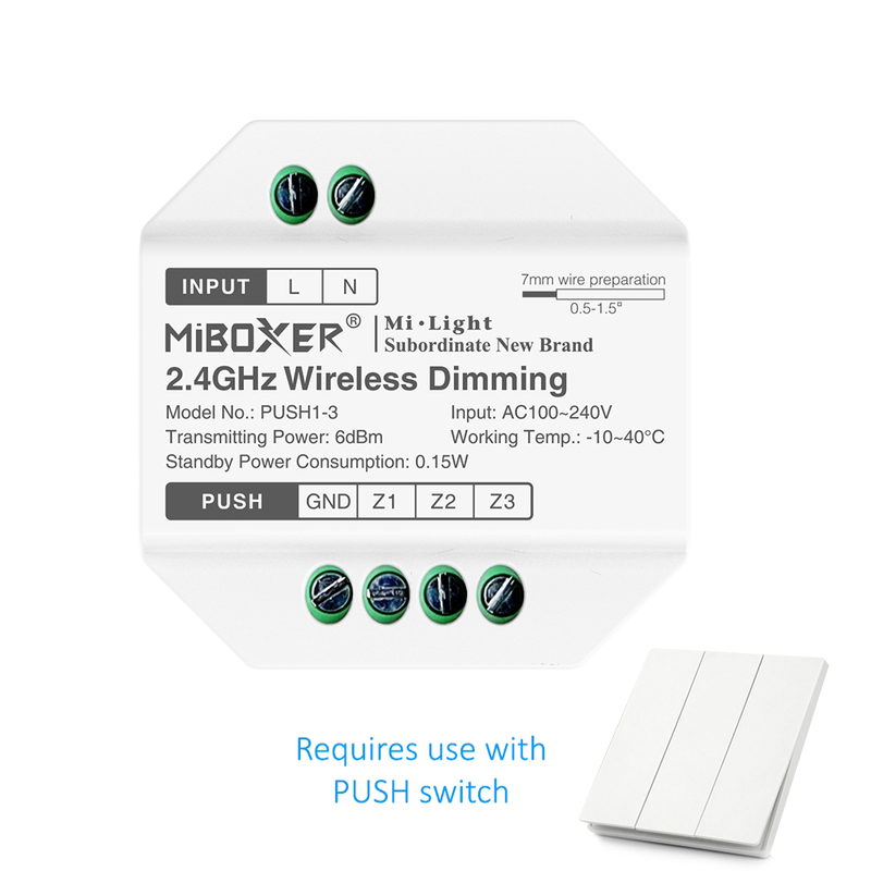 MI-LIGHT PUSH DIM MODULE | 3-ZONES