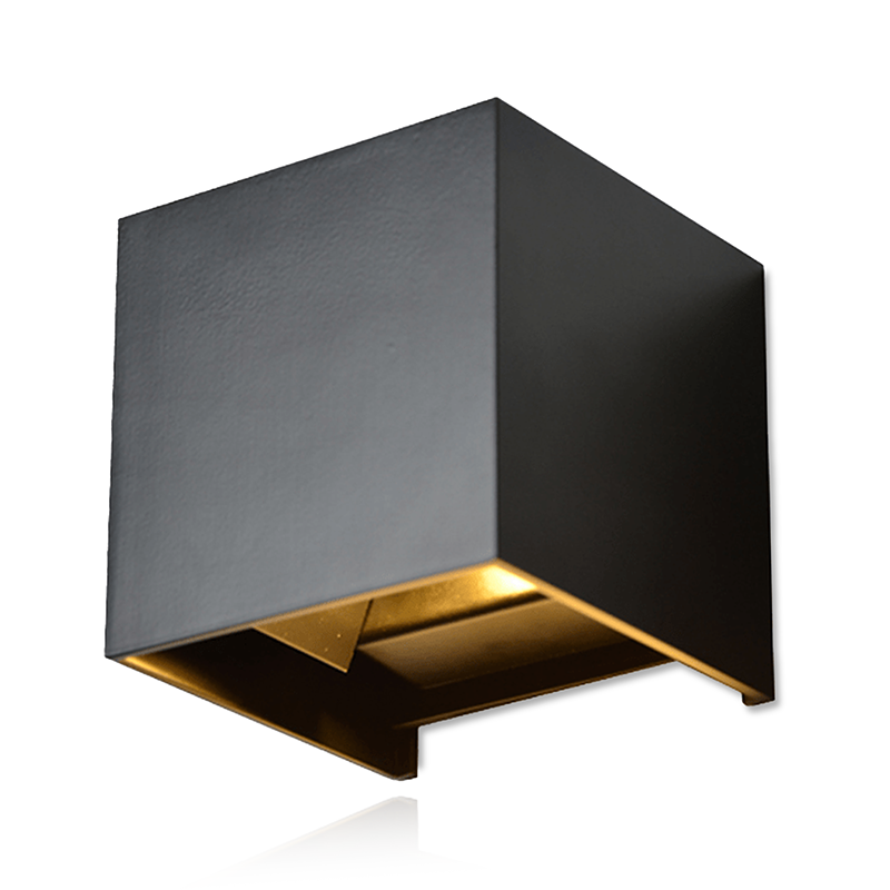 vierkante wandlamp zwart led
