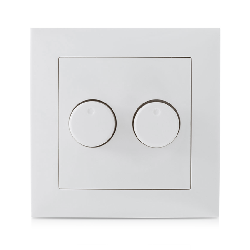 ECODIM ED-10004 | DUO DIMMERKNOP WIT | T.B.V. BERKER S1 | INCL. CENTRAALPLAAT EN RAAMWERK
